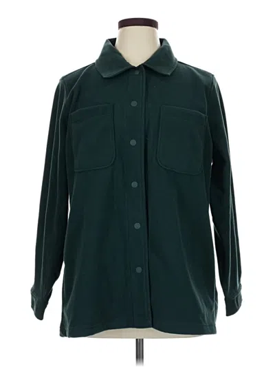 Pre-owned Lands' End Fleece Jacket In Green
