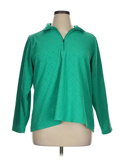 Pre-owned Lands' End Fleece Jacket In Green
