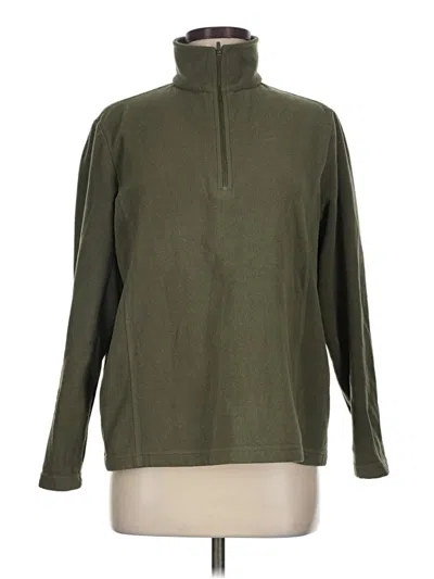 Pre-owned Lands' End Fleece Jacket In Green