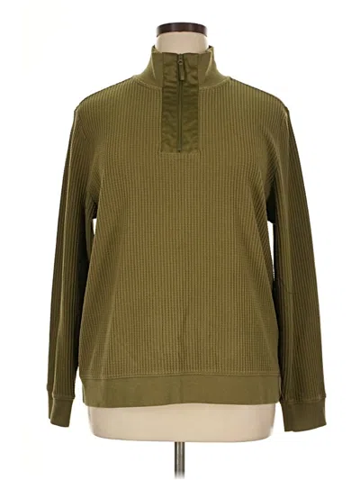 Pre-owned Lands' End Fleece Jacket In Green