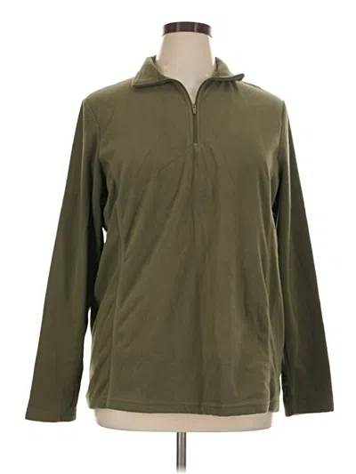 Pre-owned Lands' End Fleece Jacket In Green
