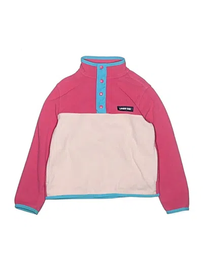 Pre-owned Lands' End Kids'  Fleece Jacket In Pink