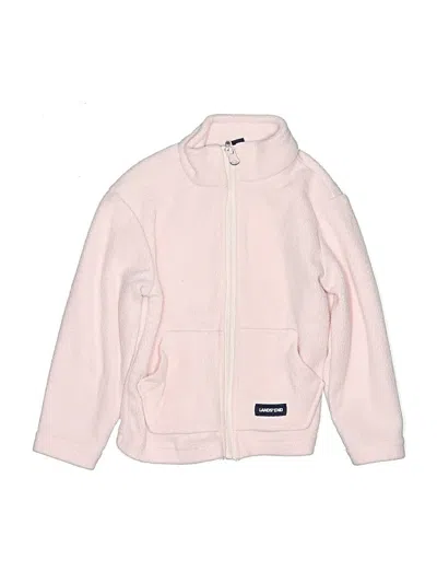 Pre-owned Lands' End Kids'  Fleece Jacket In Pink