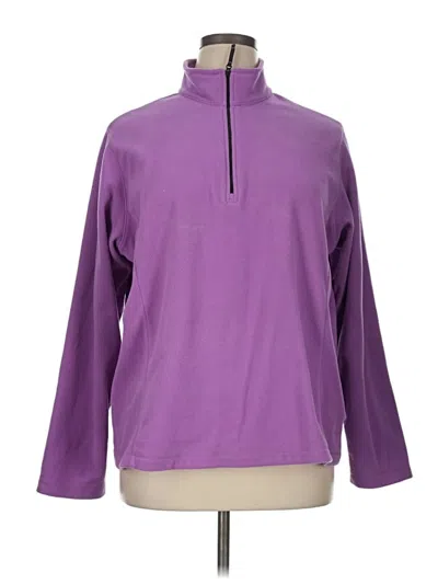Pre-owned Lands' End Fleece Jacket In Purple