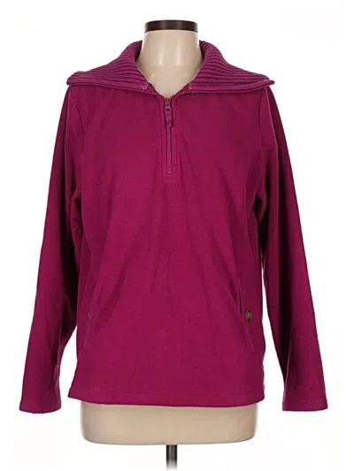 Pre-owned Lands' End Fleece Jacket In Purple