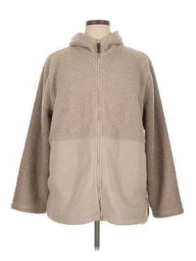 Pre-owned Lands' End Fleece Jacket In Tan