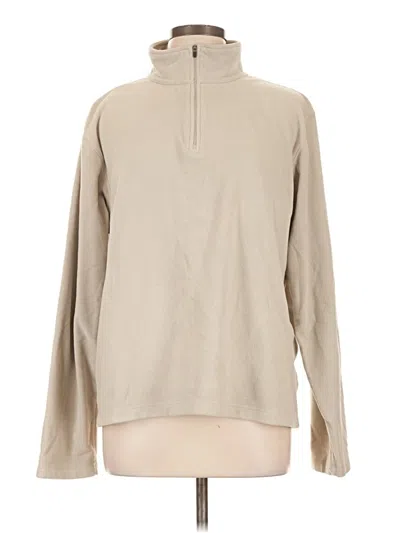 Pre-owned Lands' End Fleece Jacket In Tan