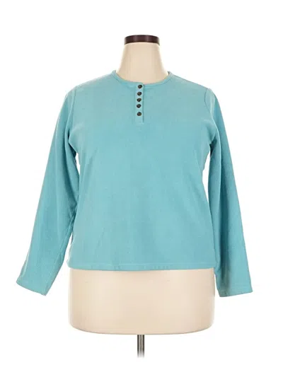 Pre-owned Lands' End Fleece Jacket In Teal