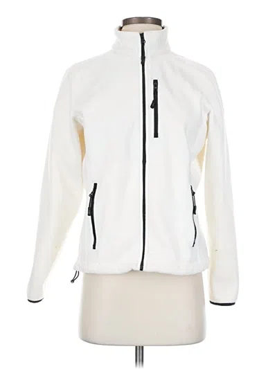 Pre-owned Lands' End Fleece Jacket In White
