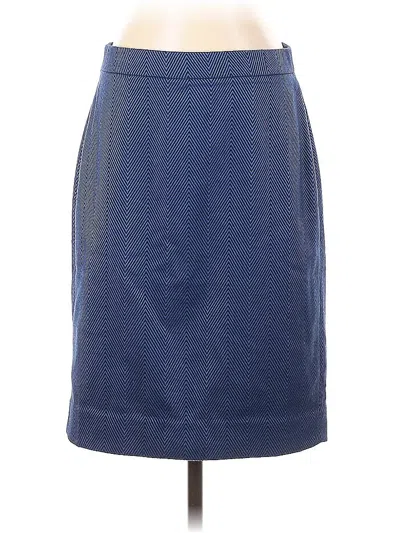 Pre-owned Lands' End Formal Skirt In Blue