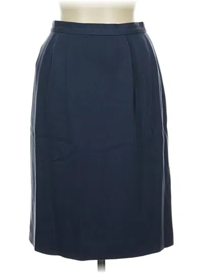 Pre-owned Lands' End Formal Skirt In Blue
