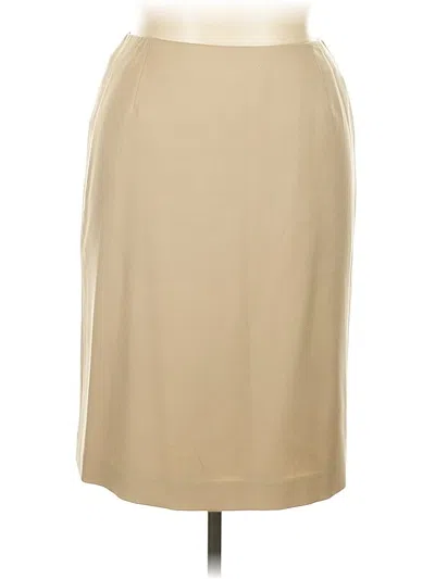 Pre-owned Lands' End Formal Skirt In Brown