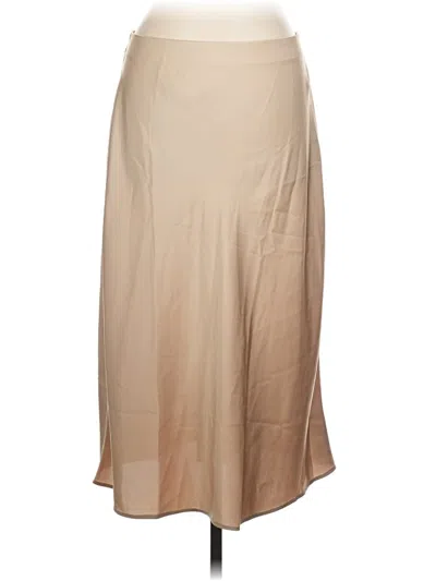 Pre-owned Lands' End Formal Skirt In Brown