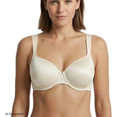 Lands' End Full Coverage Bra True Solutions Light Weight Microfiber Basics In Ivory