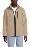 Lands' End Full Zip High Pile Fleece Jacket In Neutral