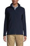 Lands' End Full-zip Mid-weight Fleece Jacket In Blue