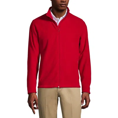 Lands' End Full-zip Mid-weight Fleece Jacket In Red