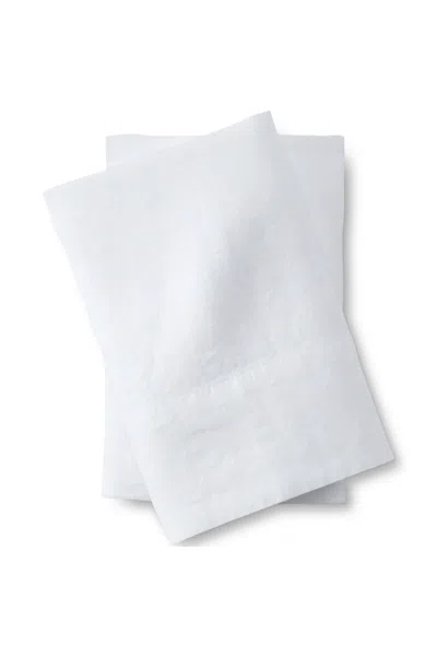 Lands' End Garment Washed Flax Linen Breathable Pillowcases In White