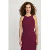 Lands' End Gassed Cotton Pointelle Halter Top Sweater Set Top In Burgundy