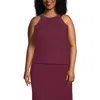 Lands' End Gassed Cotton Pointelle Halter Top Sweater Set Top In Purple