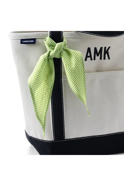 Lands' End Gingham Scarf Bag Charm In Green