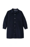 Lands' End Kids'  Girls 3/4 Sleeve Corduroy Shirt Dress In Blue