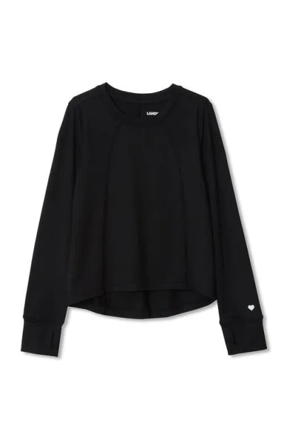 Lands' End Kids'  Girls Active Long Sleeve Top In Black