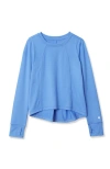 Lands' End Kids'  Girls Active Long Sleeve Top In Blue
