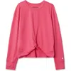 Lands' End Girls Active Long Sleeve Twist Top In Pink