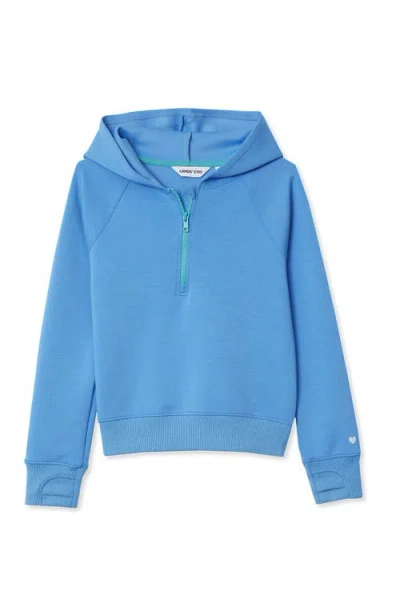 Lands' End Kids'  Girls Active Quarter Zip Sweatshirt In Blue