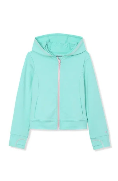 Lands' End Kids'  Girls Active Zip Up Hoodie In Aruba Blue