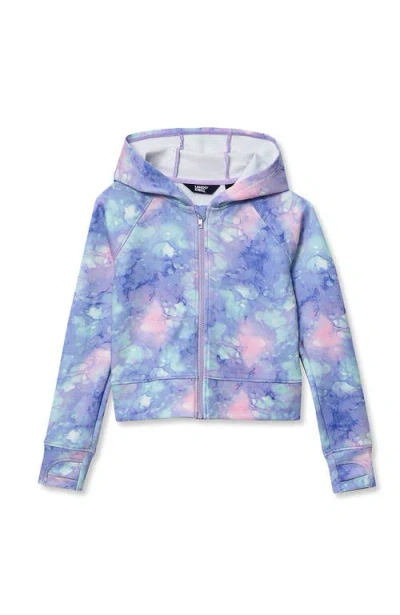 Lands' End Kids'  Girls Active Zip Up Hoodie In Blue