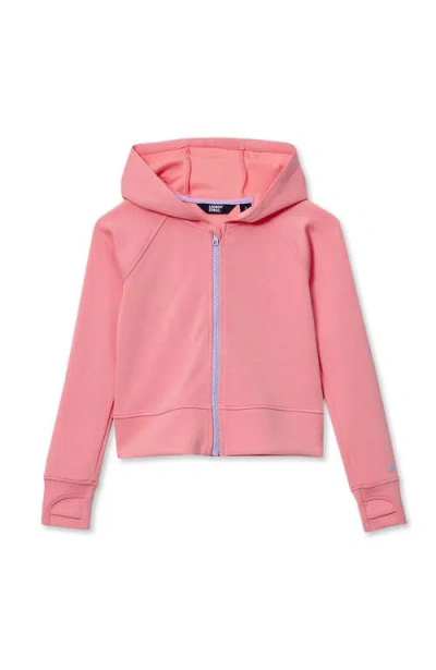 Lands' End Kids'  Girls Active Zip Up Hoodie In Pink