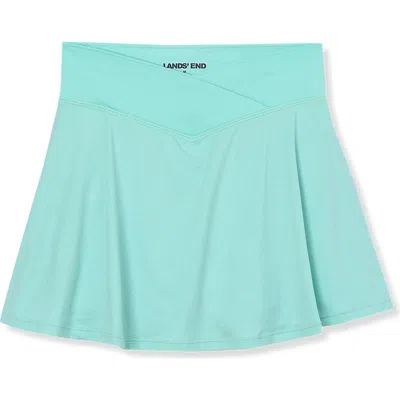 Lands' End Kids'  Girls Athletic Active Skort In Aruba Blue