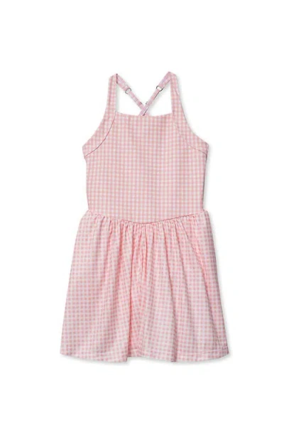 Lands' End Kids'  Girls Athletic Active Tank Top Dress In Pink
