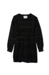 Lands' End Girls Chenille Cinched Waist Sweater Dress In Black