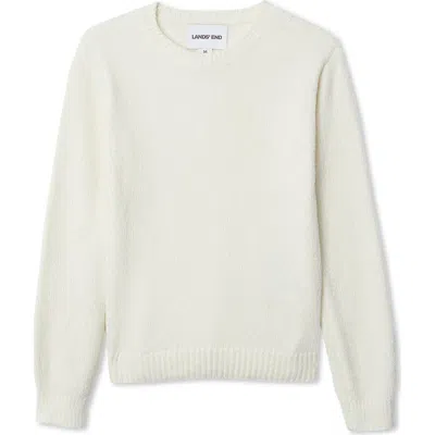 Lands' End Kids'  Girls Chenille Sweater In White