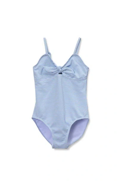 Lands' End Kids'  Girls Chlorine Resistant Cutout One Piece Swimsuit In Blue