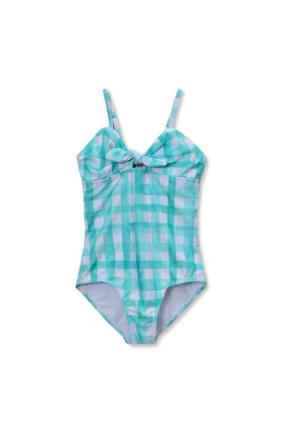 Lands' End Kids'  Girls Chlorine Resistant Cutout One Piece Swimsuit In Blue