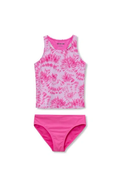 Lands' End Kids'  Girls Chlorine Resistant Tankini Swim Set In Pink