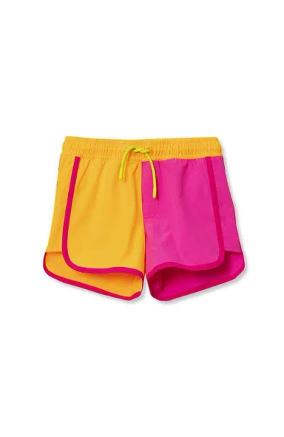 Lands' End Kids'  Girls Colorblock Board Shorts In Multi