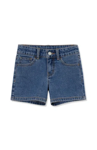 Lands' End Kids'  Girls Comfort Waist Denim Jean Shorts In Legend