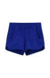 Lands' End Kids'  Girls Comfort Waist Stretch Swim Shorts In Blue