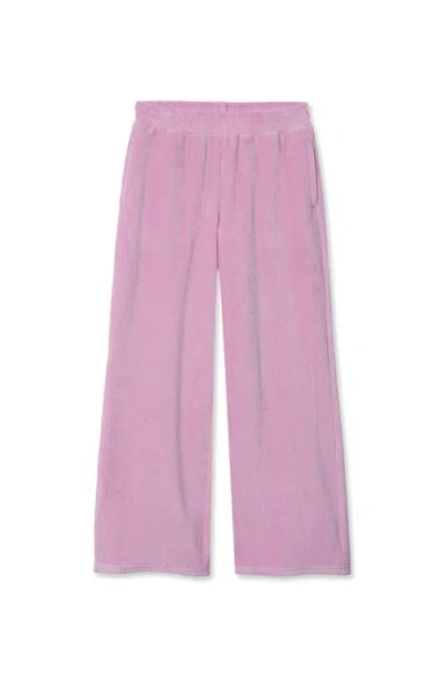 Lands' End Kids'  Girls Corduroy Wide Leg Knit Pants In Pink