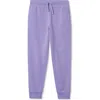Lands' End Girls Cotton Fleece Jogger Sweatpants In Purple