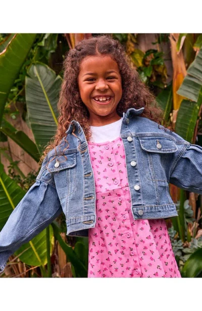Lands' End Kids'  Girls Denim Jacket In Blue