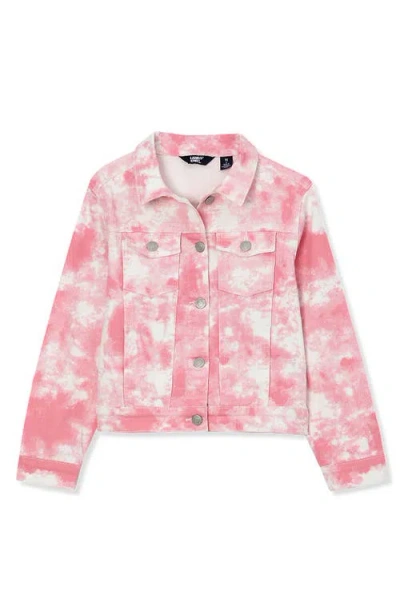 Lands' End Kids'  Girls Denim Jacket In Pink Tie Dye