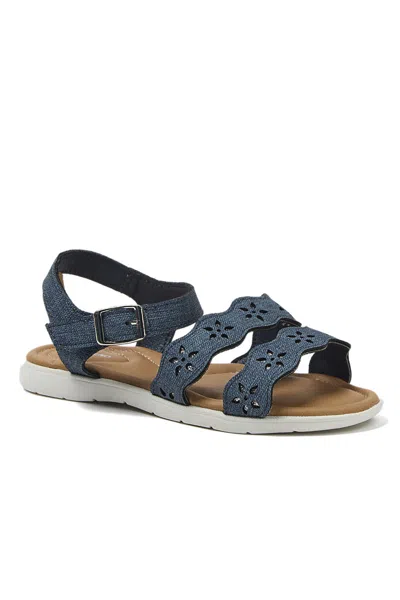 Lands' End Girls Easy On Flower Sandals In Blue