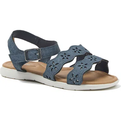Lands' End Kids'  Girls Easy On Flower Sandals In Blue