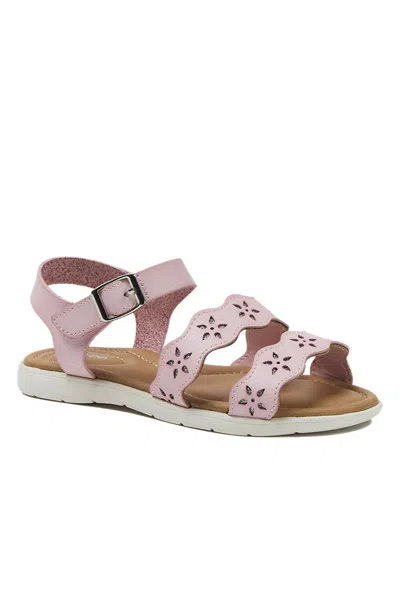 Lands' End Girls Easy On Flower Sandals In Brown